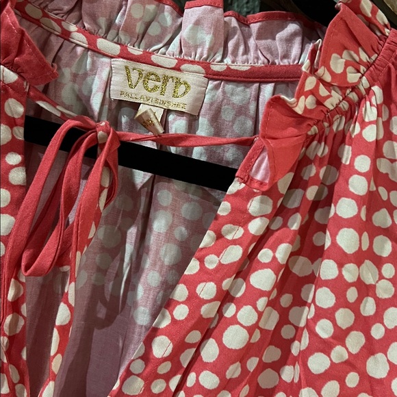 Anthropologie Verb by Pallavi Singhee Boho Cotton Ruffle Mini Dress - Picture 3 of 4